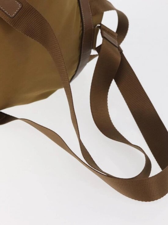 PRADA Backpack Nylon Beige Silver Auth 162129 main image 4